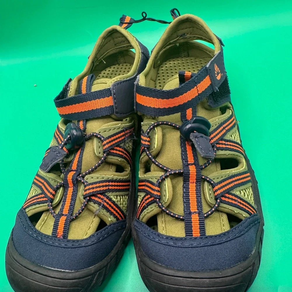 O’Rageous Boy’s Backshore III Water Shoes Green/Blue size 2 D NEW